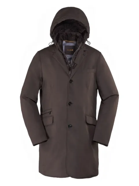 Moorer hooded single-breasted coat
