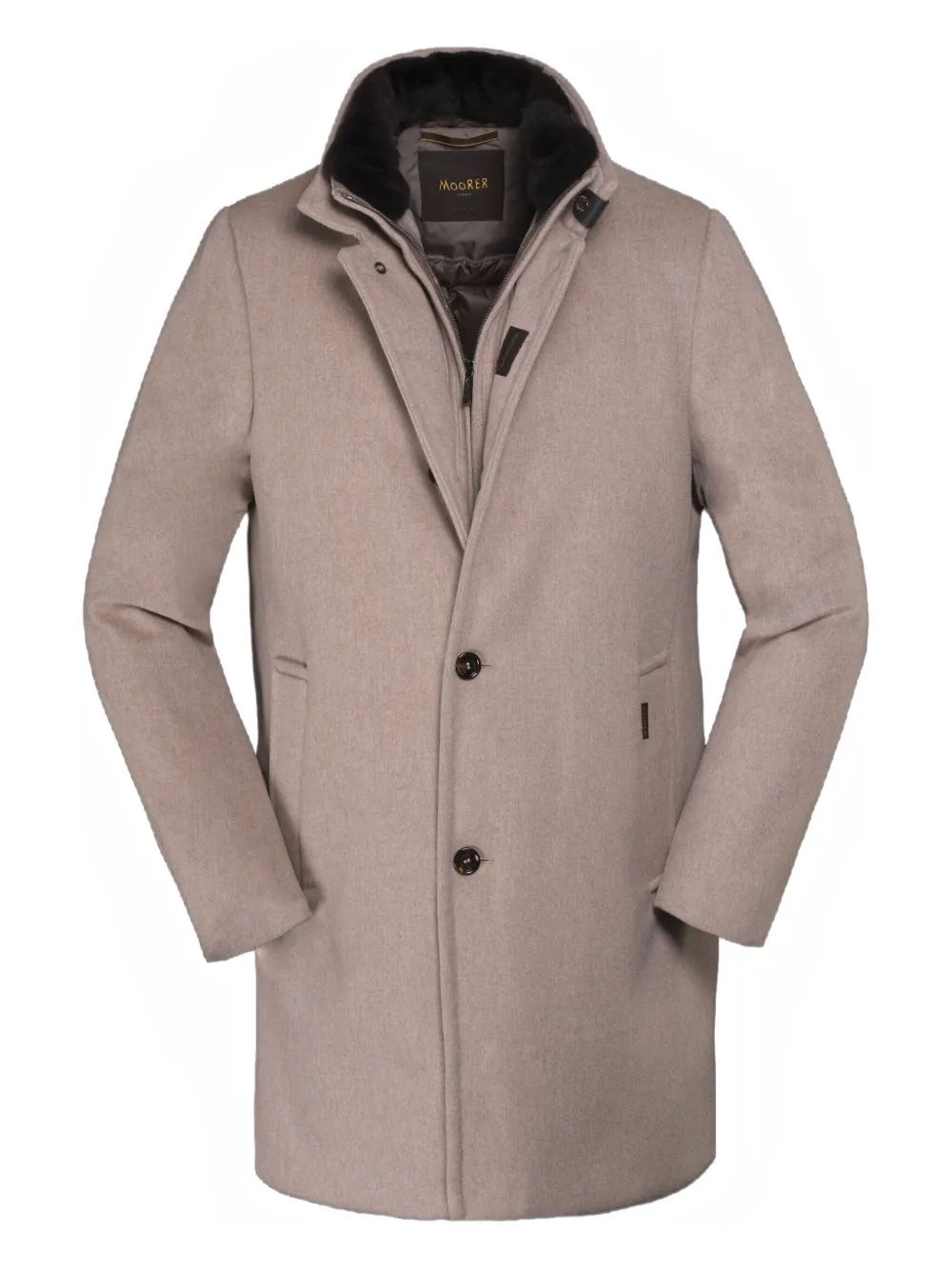 Moorer cashmere single-breasted coat | Neutrals | Image 1
