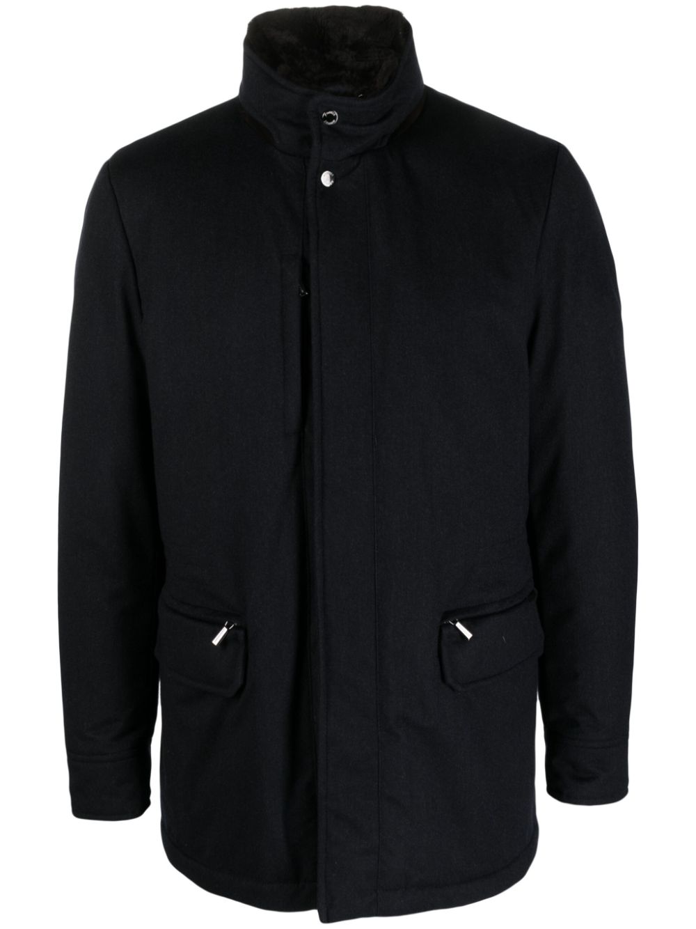 Moorer high-neck padded jacket - Blue