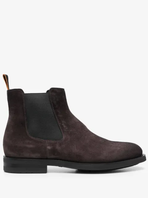 Santoni round-toe suede ankle boots