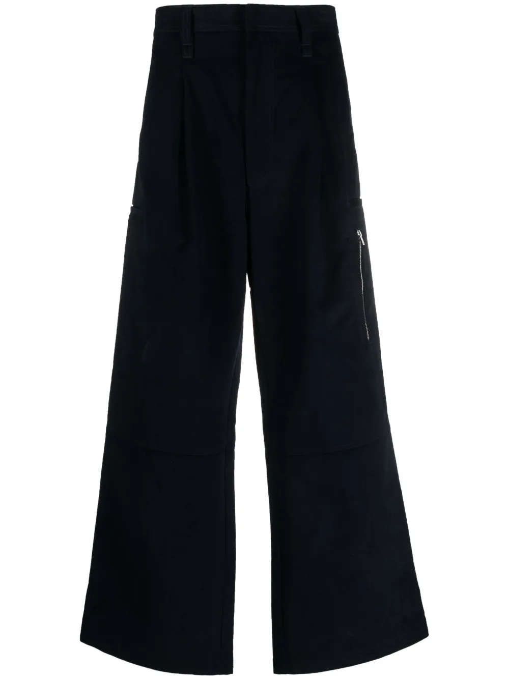 Ami Alexandre Mattiussi Wide-leg Cotton Trousers In 430