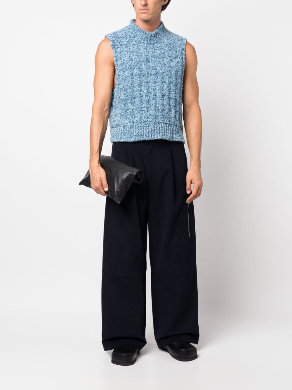 AMI Paris wide-leg cotton trousers - Blauw