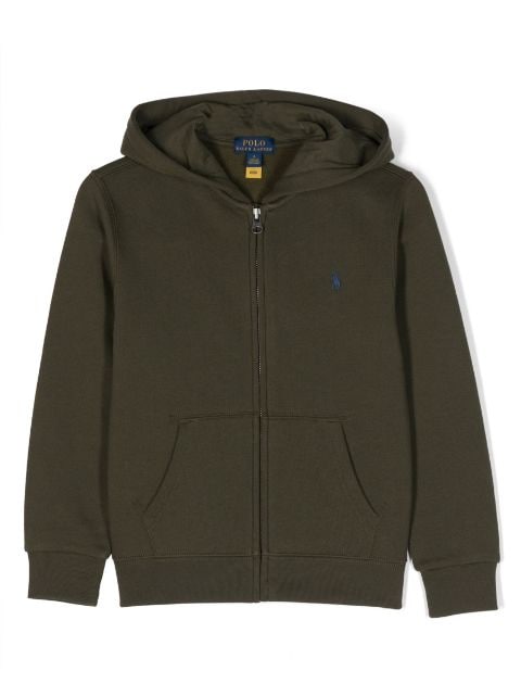 Polo Pony-embroidered zip-up hoodie