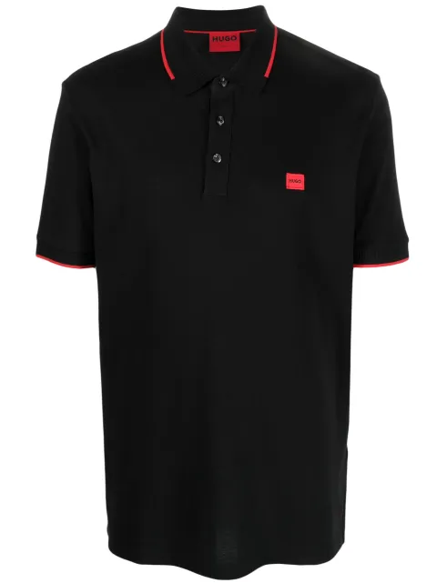 HUGO logo-patch cotton polo shirt
