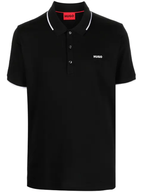 HUGO logo-print cotton polo shirt