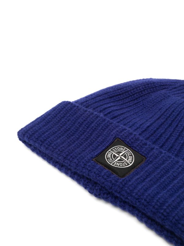 Stone Island Men's Patch Ribbed-Knit Beanie