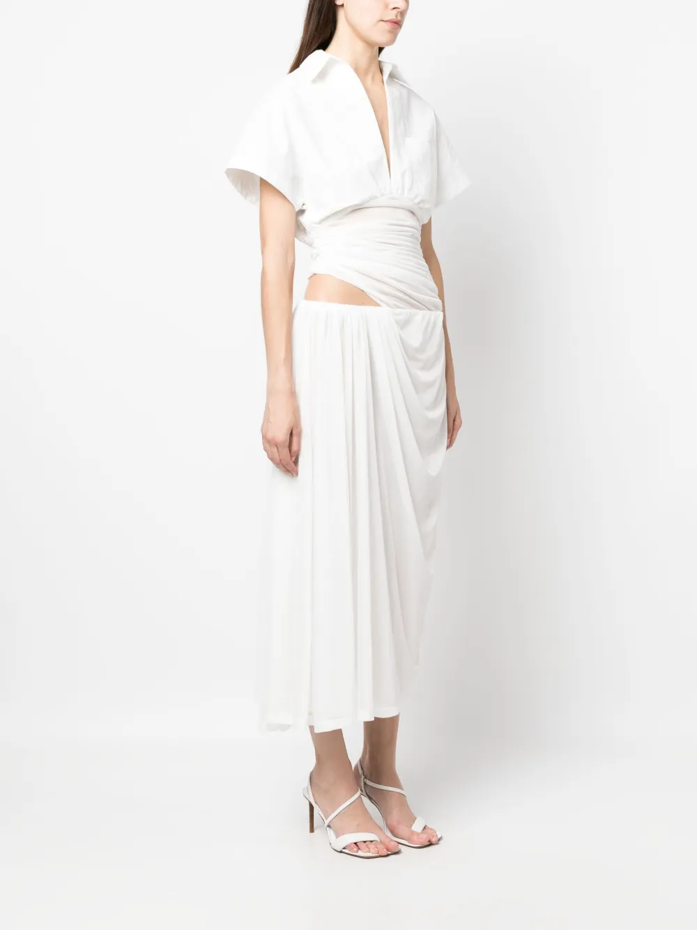 Shop Christopher Esber Comosum Clash Shirtdress In White