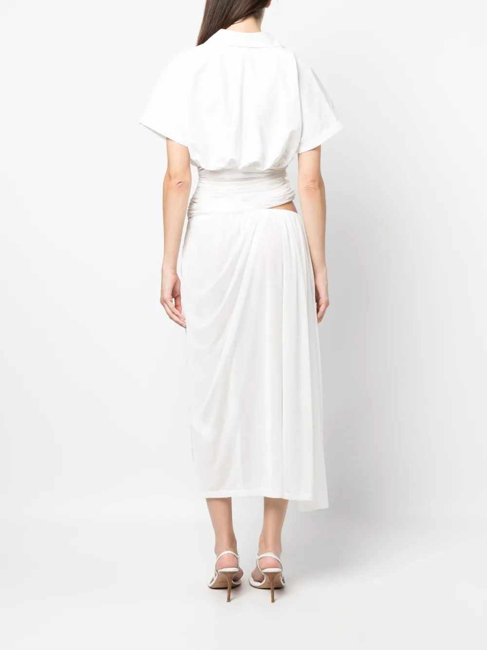 Shop Christopher Esber Comosum Clash Shirtdress In White