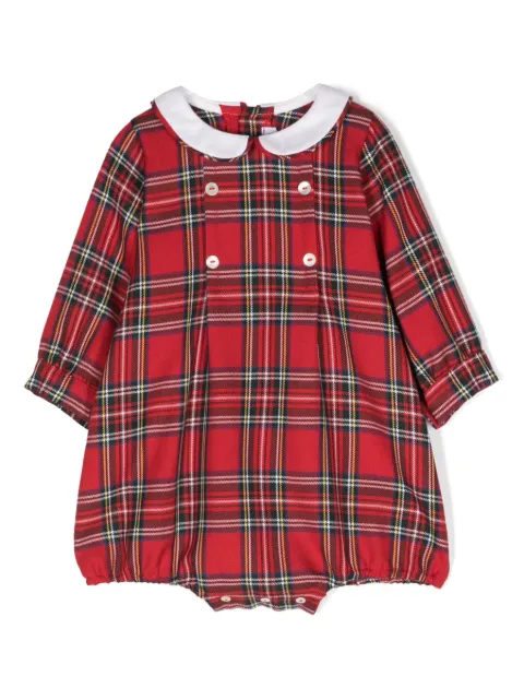Siola tartan-check long-sleeve romper