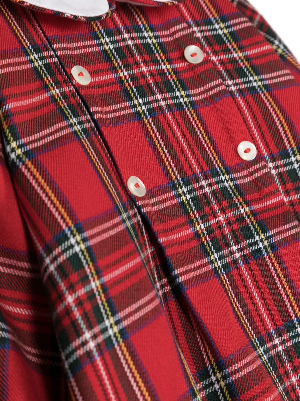  Siola Tartan-check Long-sleeve Romper - Red 