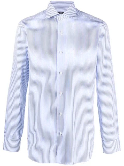 Barba classic-collar striped shirt