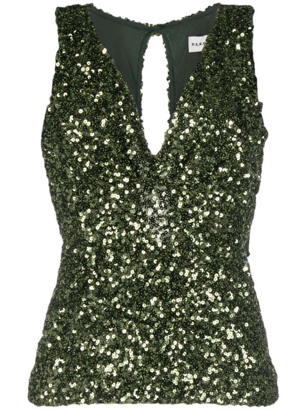 P.A.R.O.S.H. sequin-embellished Tank Top - Farfetch