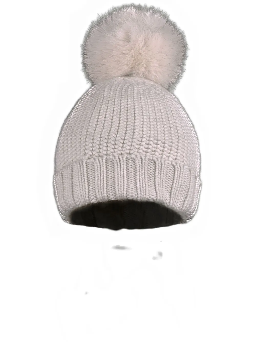 Moorer Pompom-detail Beanie Hat In Neutral