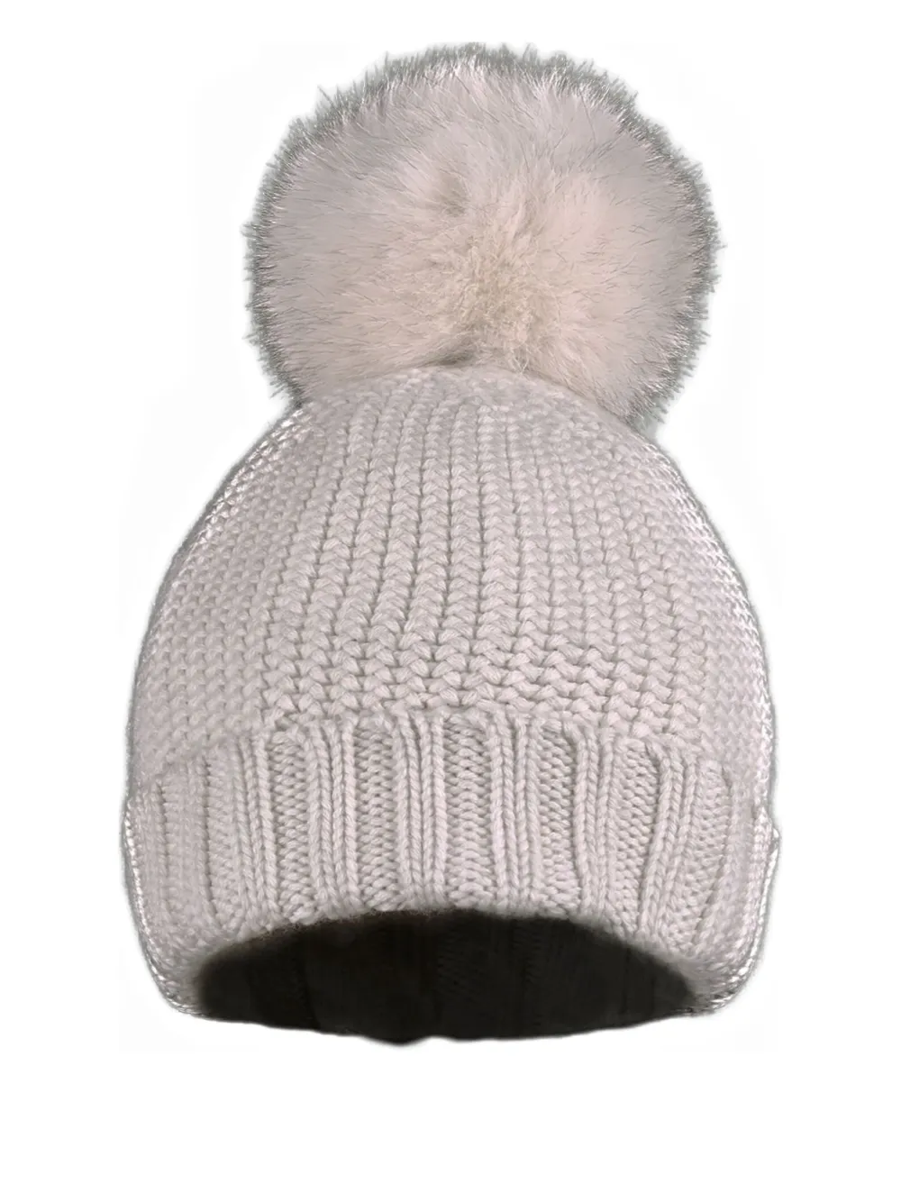 Moorer Pompom-detail Beanie Hat In Neutral