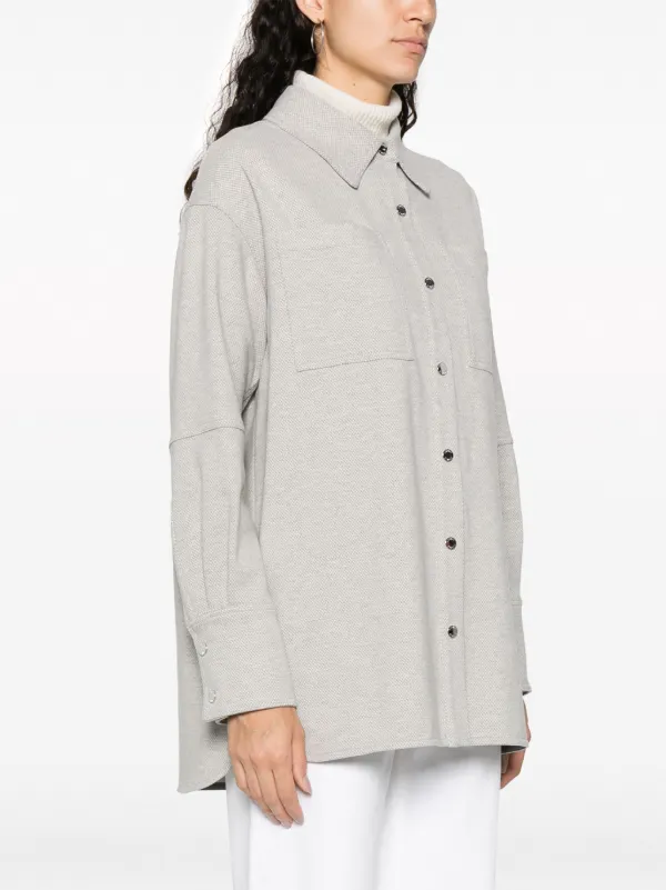 Moorer Tess-CMS press-stud shirt - Grey