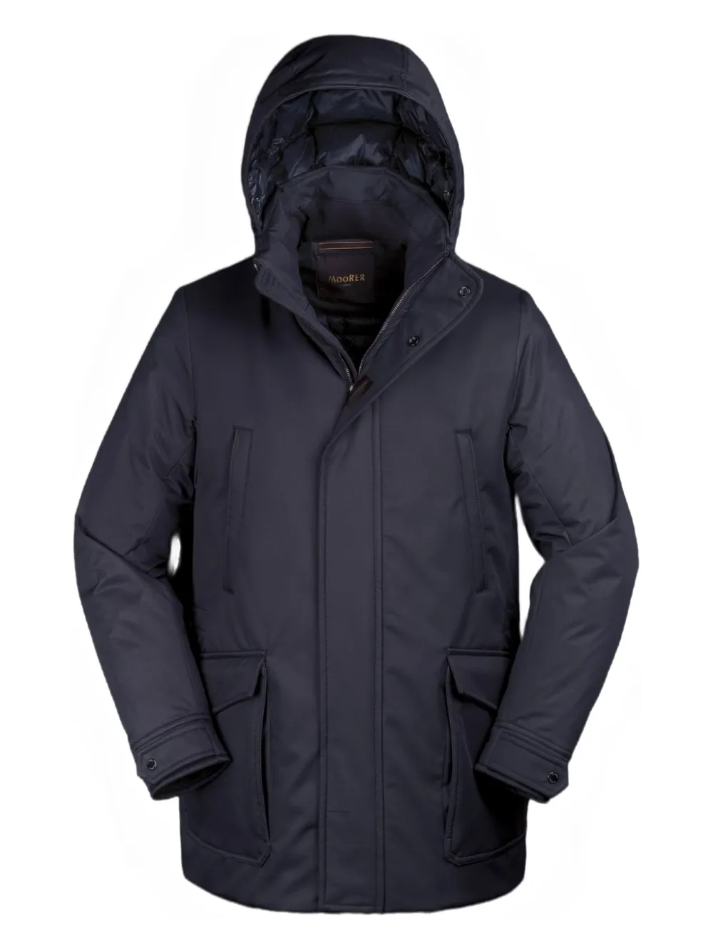Moorer Orio hooded coat | Blue | Image 1
