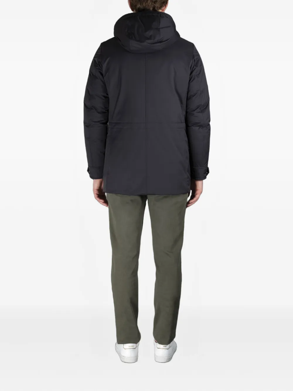 Moorer Orio Hooded Coat In Blue