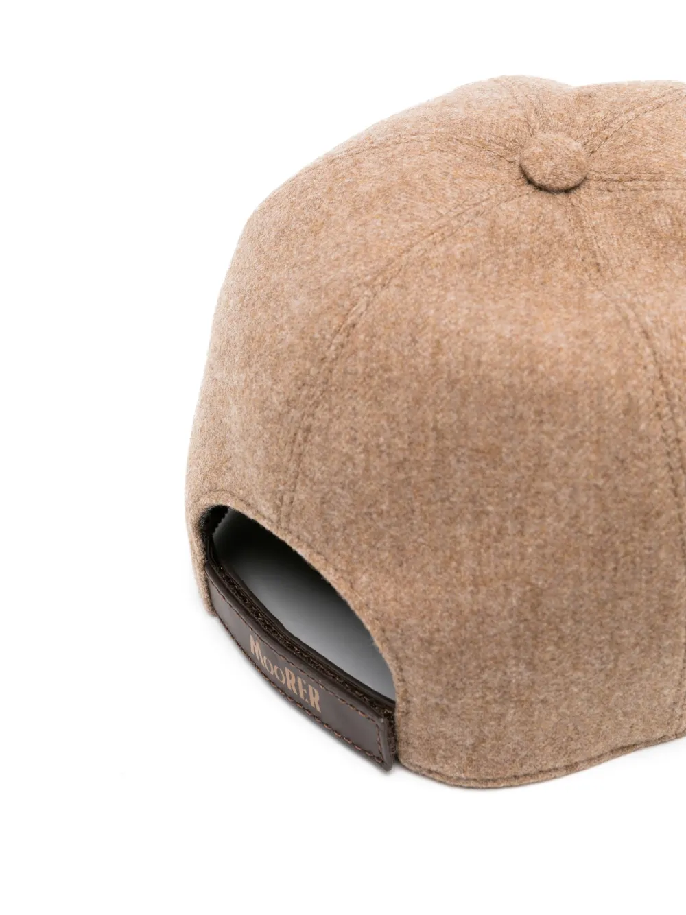 Moorer logo-plaque wool cap - Bruin