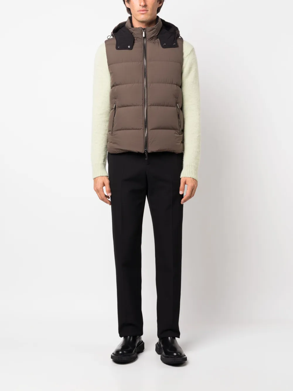Moorer high-neck padded gilet | Waistcoats & Gilets | Image 2