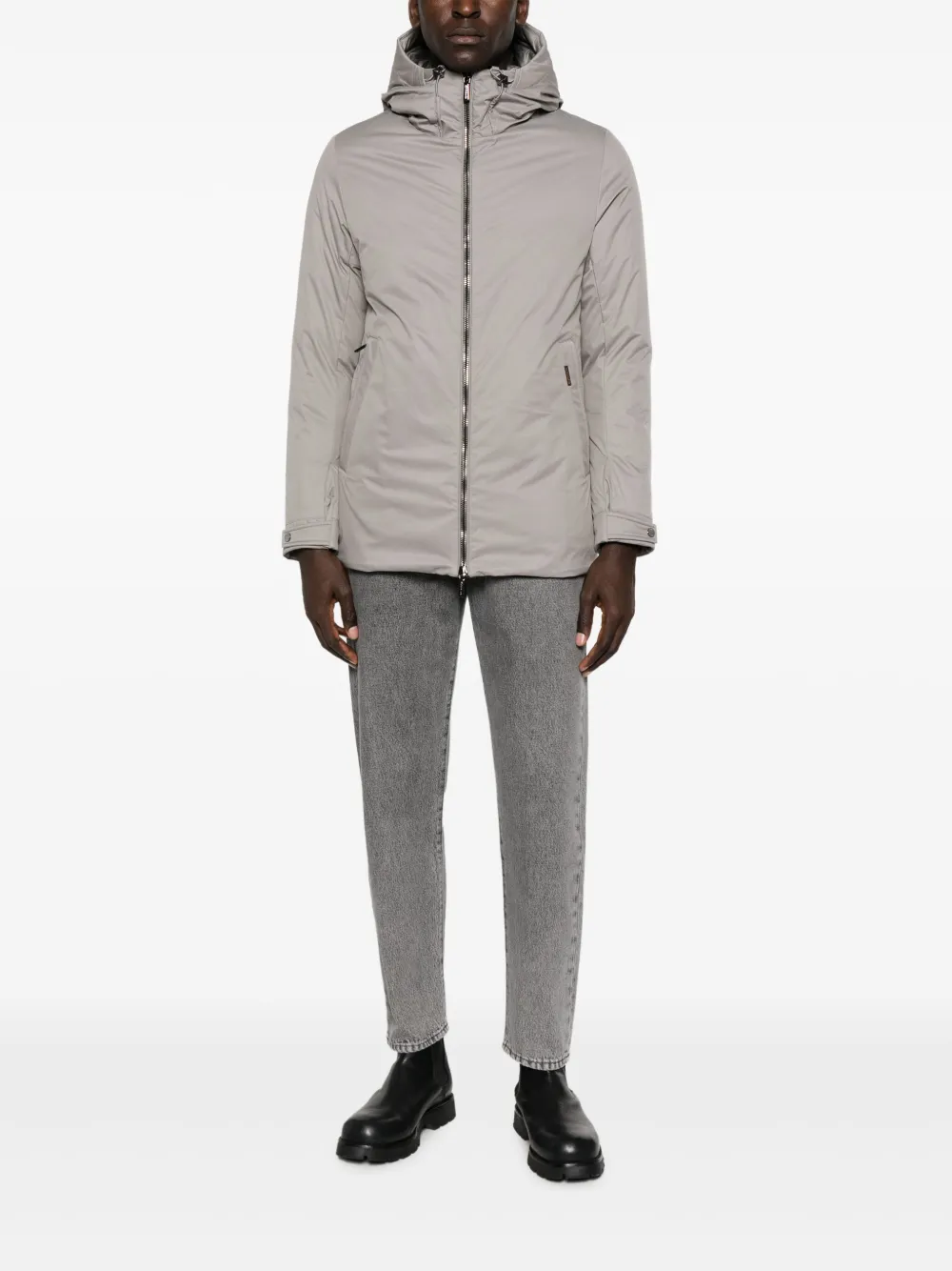 Moorer padded hooded jacket - Grijs