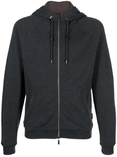 Moorer zip-up cotton blend hoodie 