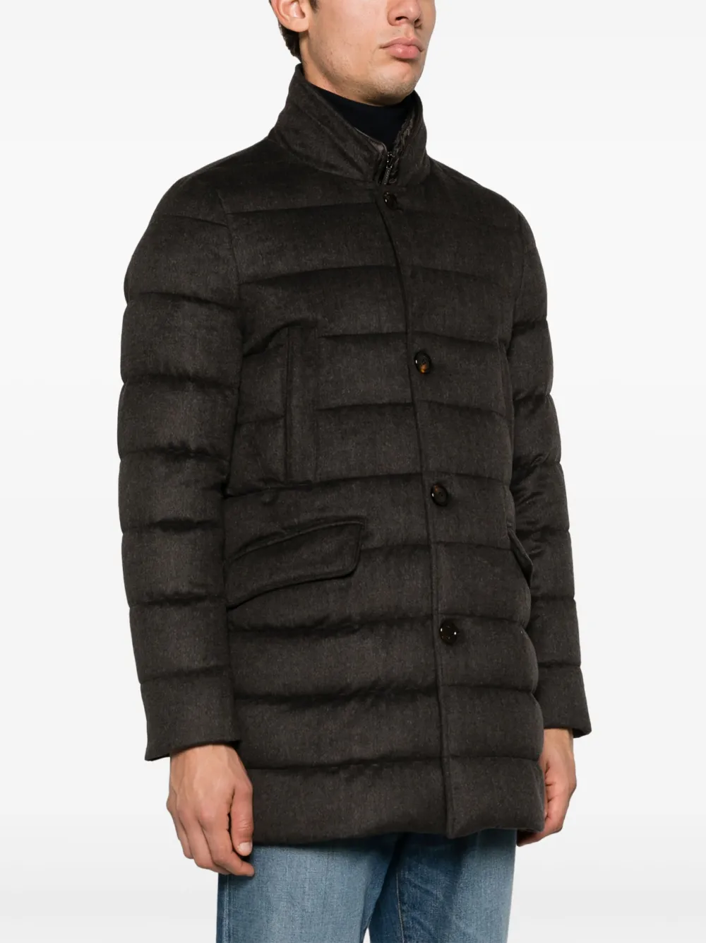 Moorer padded button-up down jacket Bruin