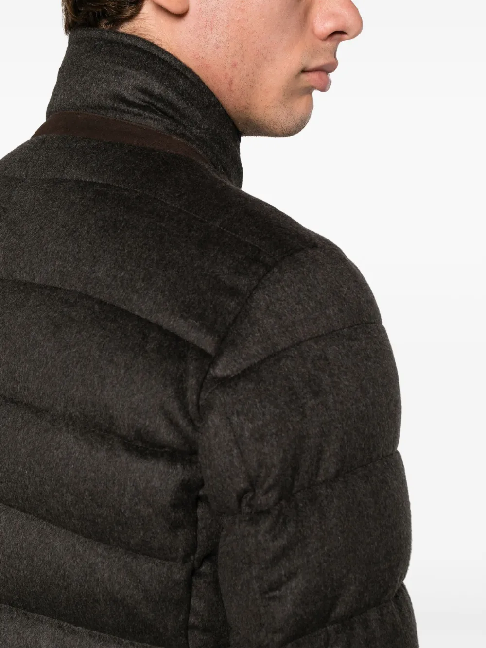 Moorer padded button-up down jacket Bruin