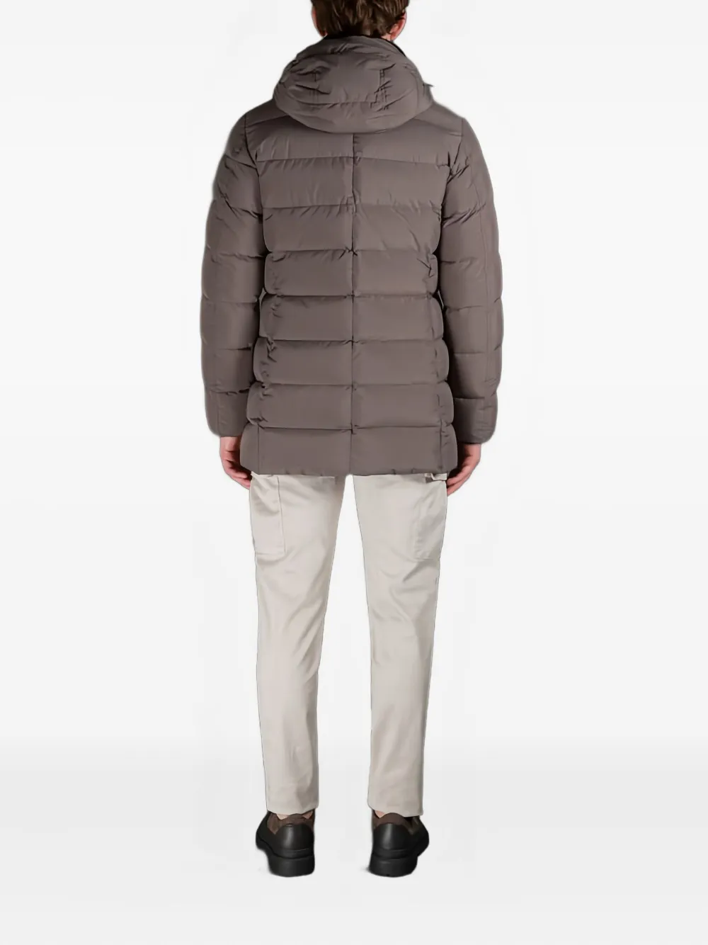 Moorer Saturno Hooded Padded Coat In Gray