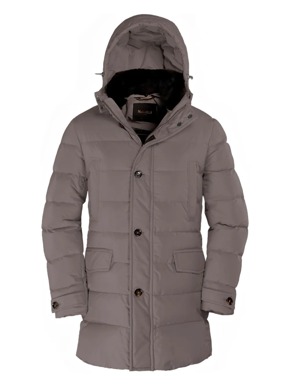Moorer Saturno hooded padded coat | Brown | Image 1