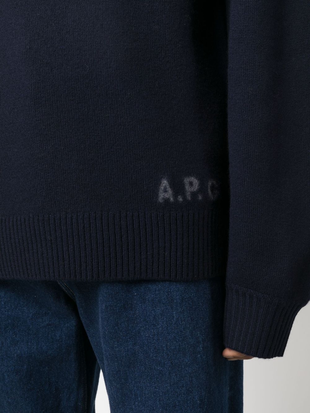 A.P.C. logo-print virgin-wool jumper Men