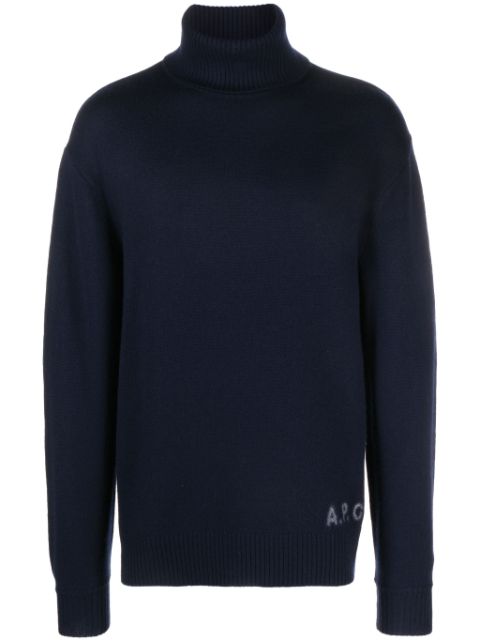 A.P.C. logo-print virgin-wool jumper Women