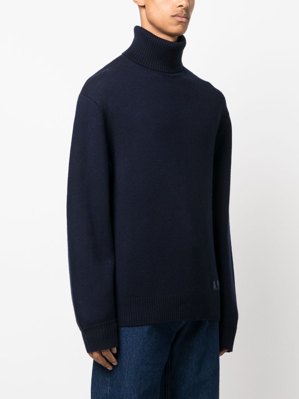 A.P.C. logo-print virgin-wool jumper Men