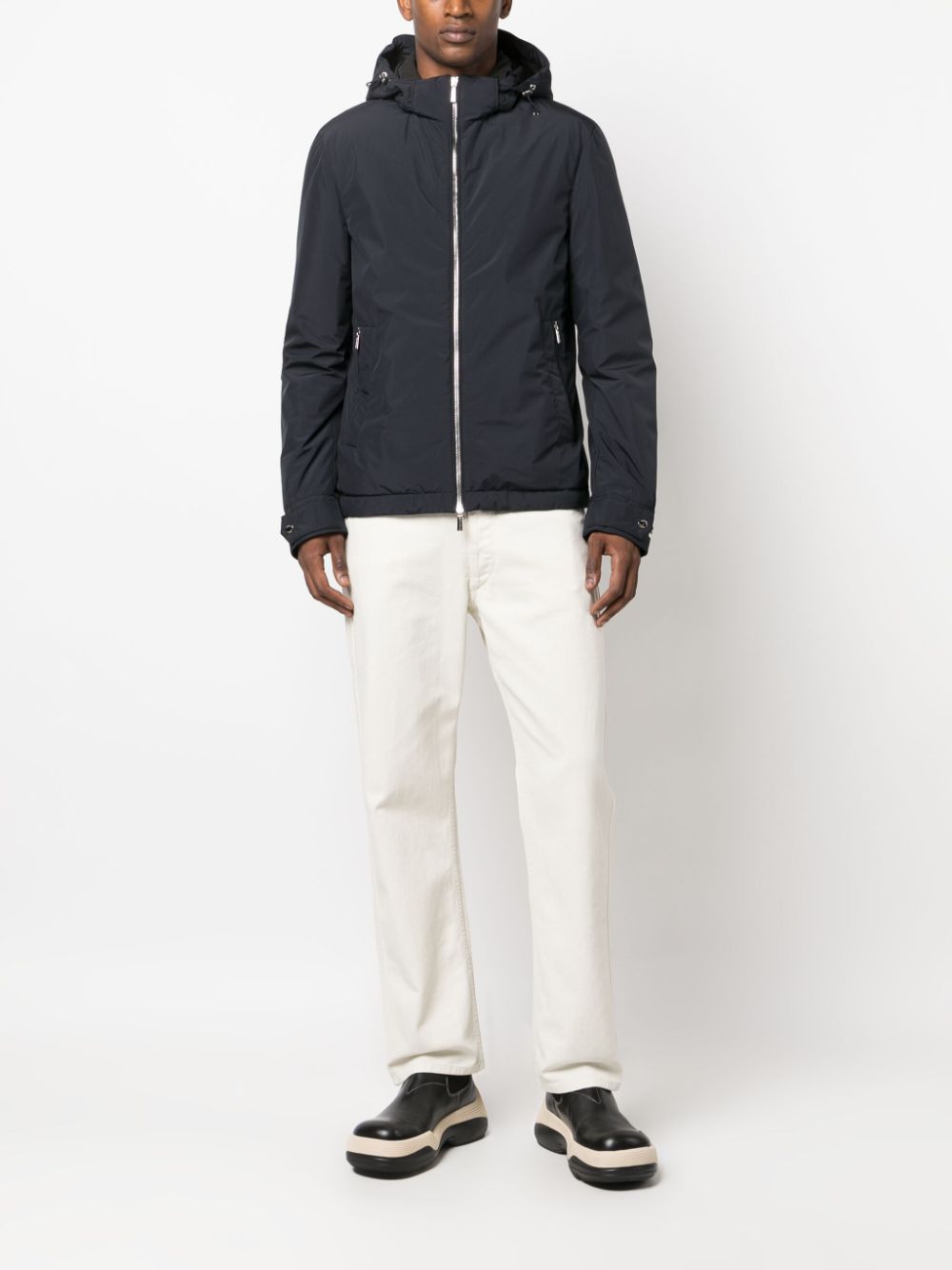 Moorer zip-up hooded jacket - Blauw