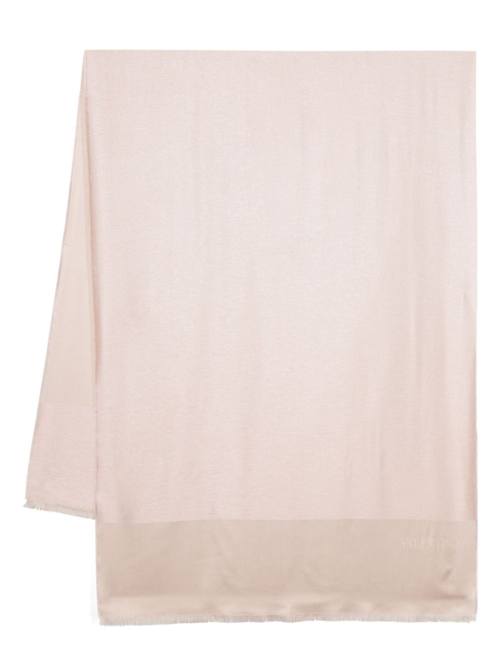 Valentino Garavani logo-print frayed-edge scarf - Pink