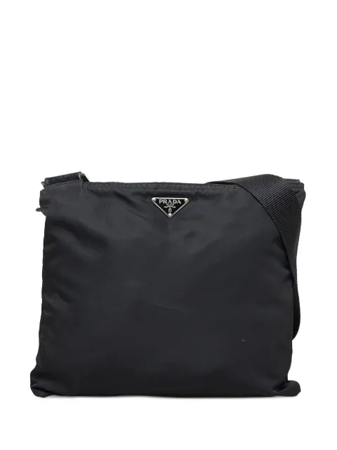 Prada Pre-Owned Tessuto logo-plaque crossbody bag