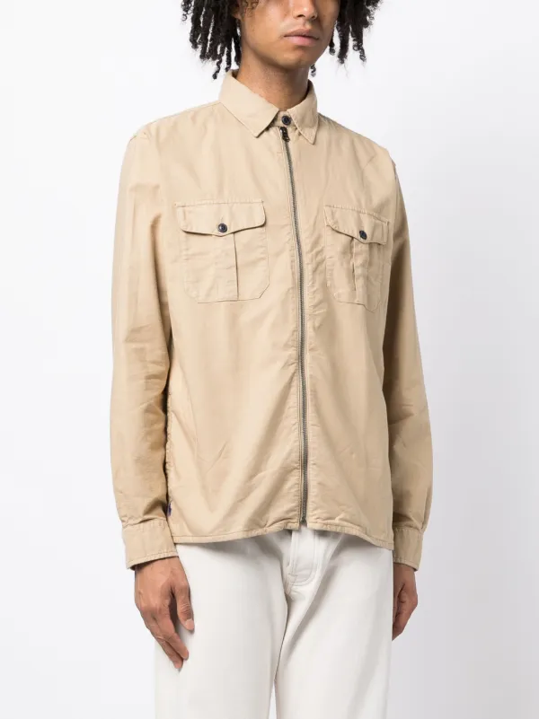 Polo Ralph Lauren long-sleeve Cotton Zipped Shirt | Brown Polo Ralph Lauren long-sleeve Cotton Zipped Shirt | Brown