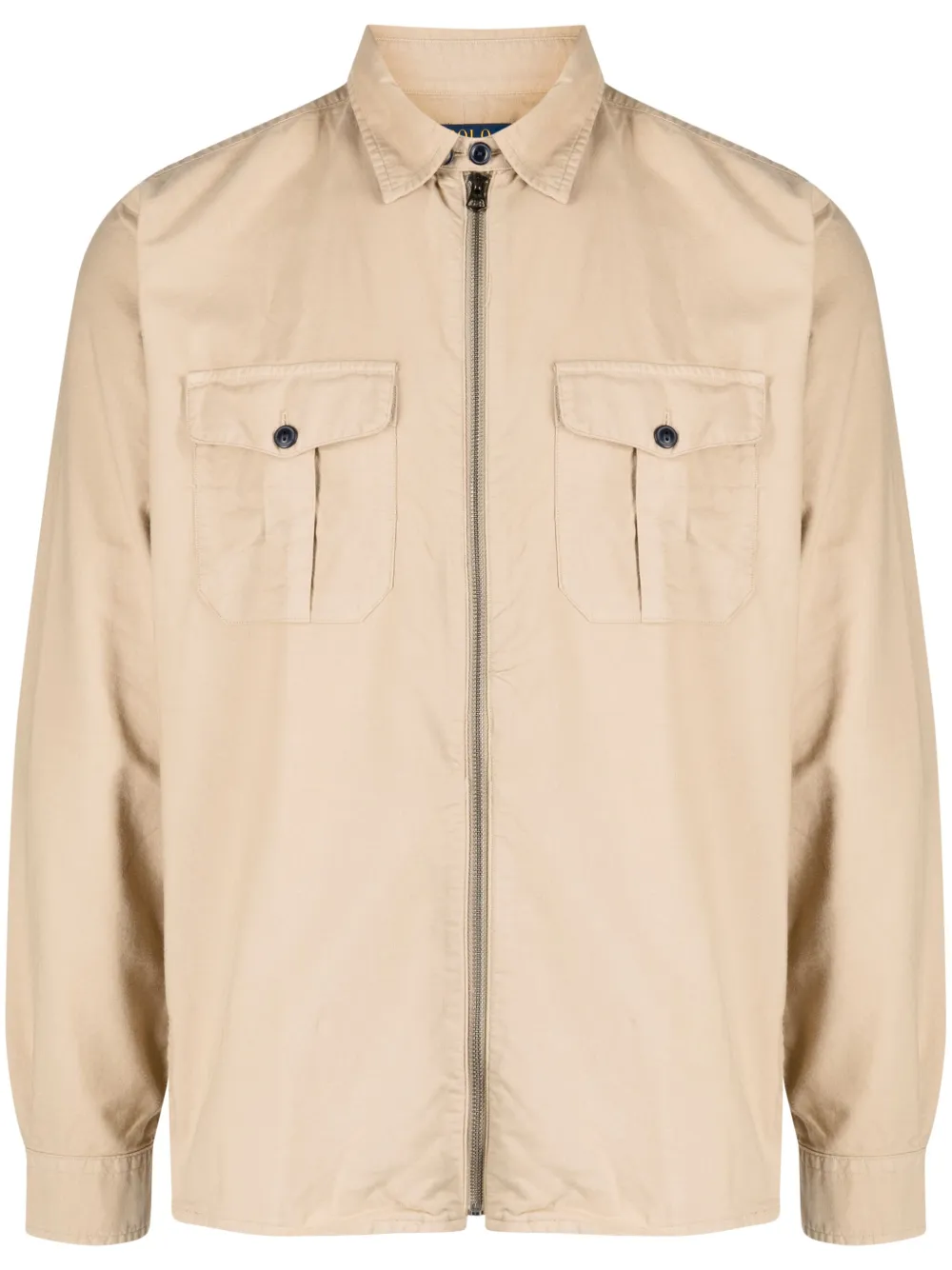 Polo Ralph Lauren long-sleeve cotton zipped shirt | Brown | Image 1
