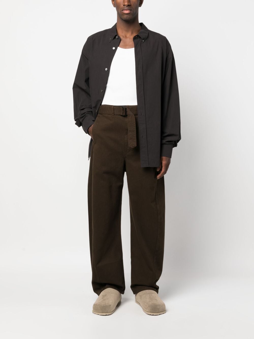 Lemaire mens lightweight Belted pants. L.$890