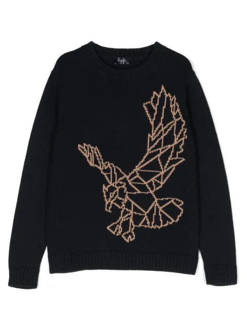 Il Gufo eagle-intarsia cotton jumper