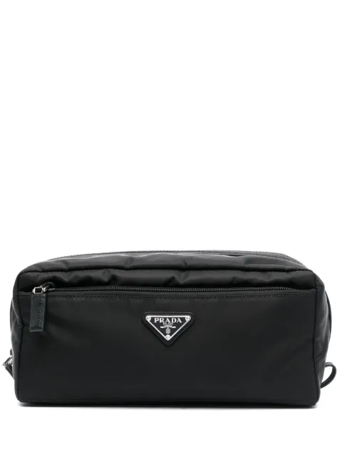 Prada triangle-logo makeup bag