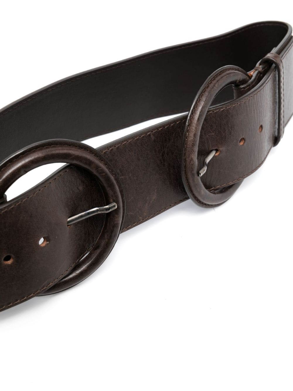 Pre-owned Gianfranco Ferre 2000s Double-buckle Leather Belt In Brown