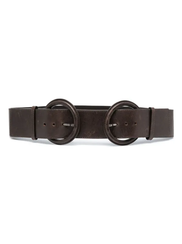 Gianfranco Ferré Pre-owned 2000s Double-buckle Leather Belt in Brown