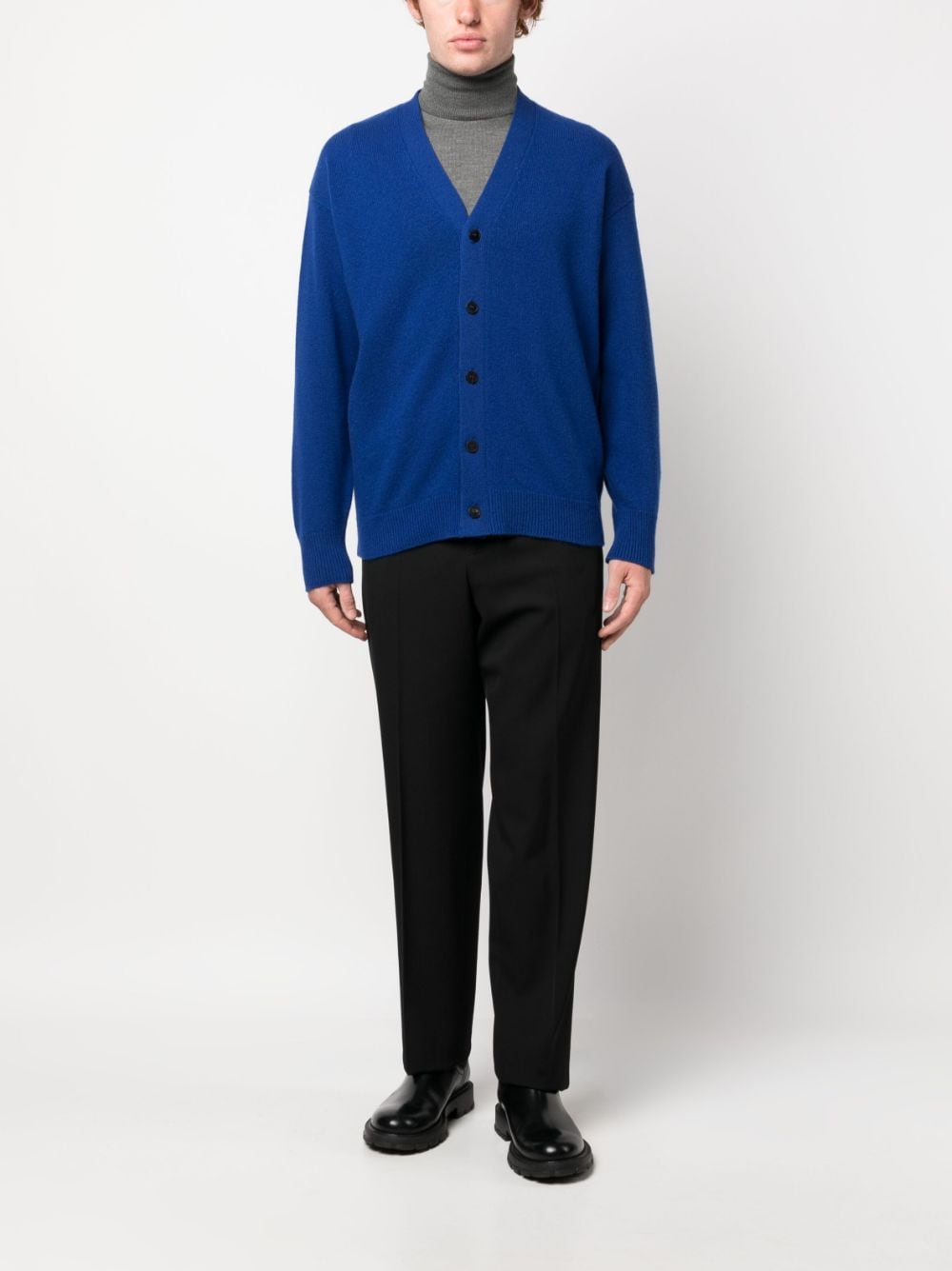 Roberto Collina V-neck button-down cardigan - Blauw