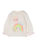 Billieblush cartoon-print long-sleeved T-shirt - Neutrals