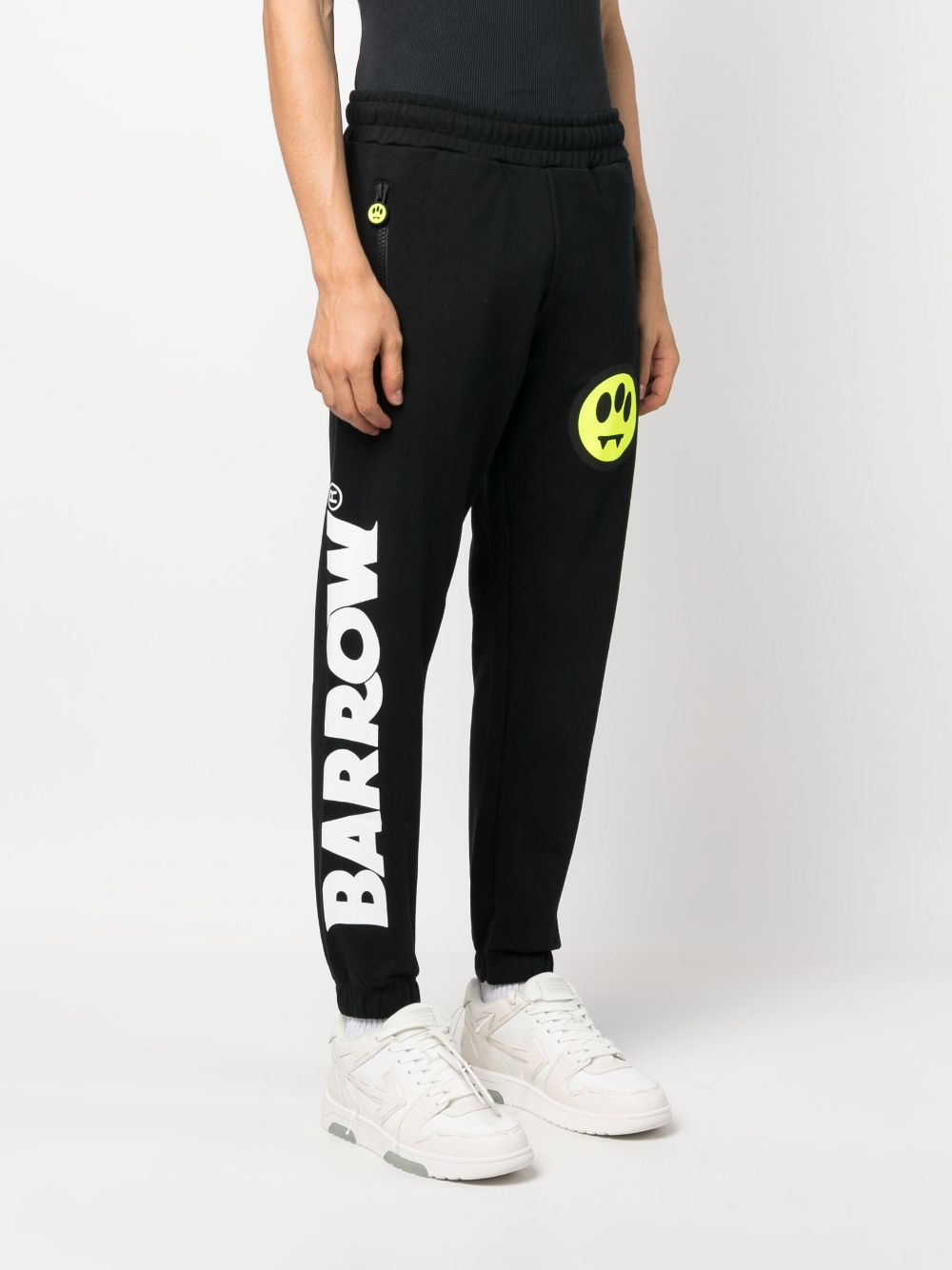 Shop Barrow Logo-print Cotton Track Pants In Schwarz