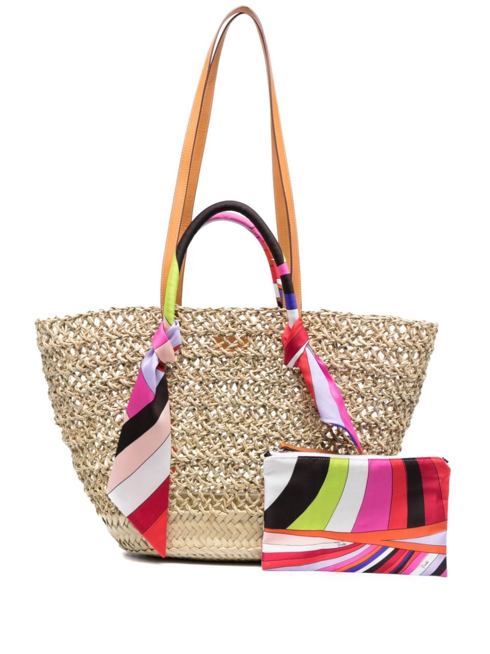 Pucci Sun Is Up Logo-print Beach Bag In Neutrals