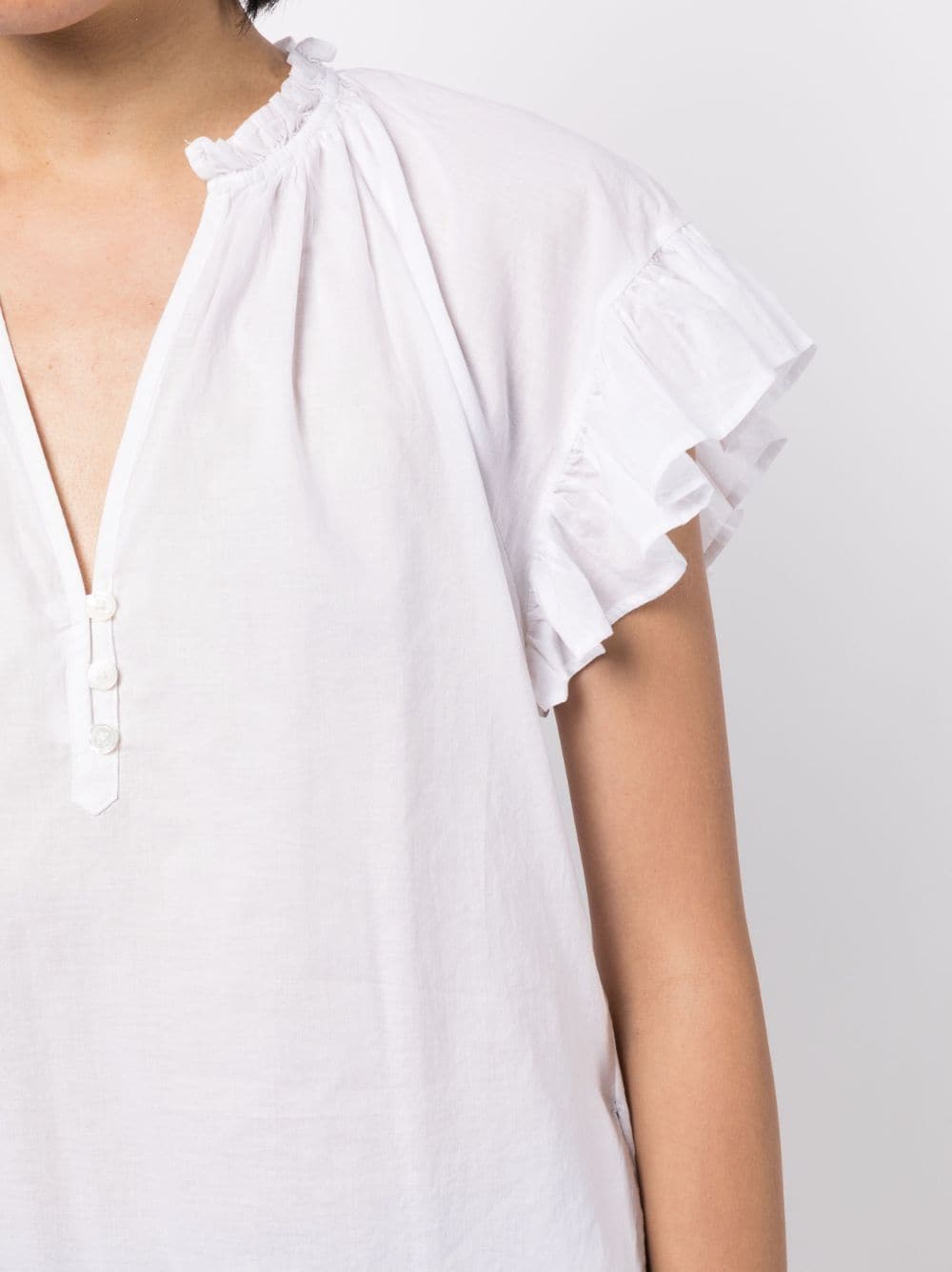 Shop Veronica Beard Milly Cotton Blouse In Weiss