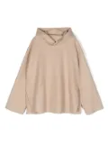 MM6 Maison Margiela Kids logo-embroidered drop-shoulder hoodie - Neutrals