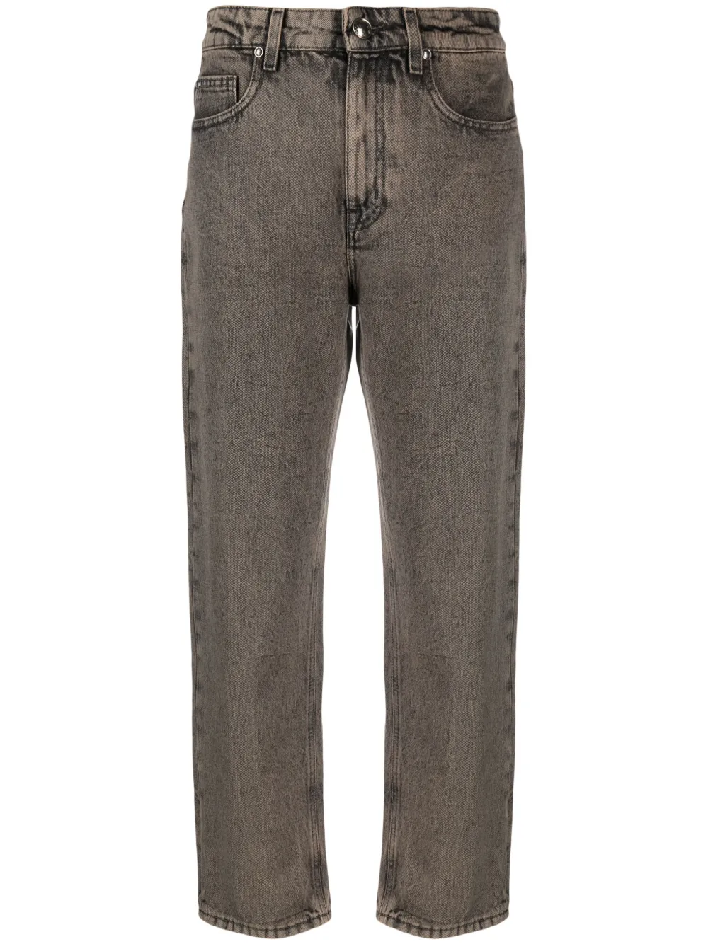 mid-rise straight-leg jeans