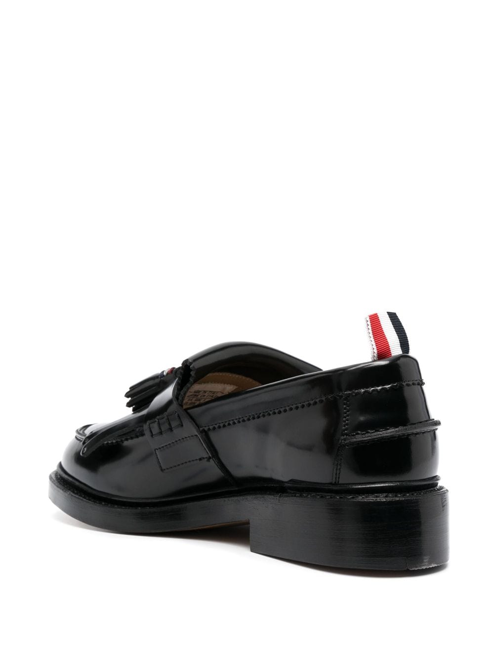 Shop Thom Browne Rwb-tab Leather Loafers In Schwarz